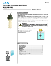 Thumbnail of document Manual - 2250 Hydrostatic Level Sensor
